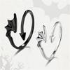 S Love Heart Heartbeat Couple Open Rings For Women Men Lover Black Copper Color Engagement Wedding Rings Valentines Day Gifts
