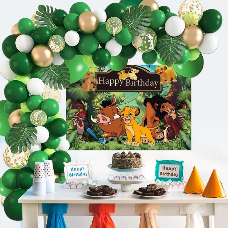 1Set Lion King Balloons Arch Garland Kit Latex Balloons Supplies The Lion King Theme Boys Baby Birthday Party Decorations