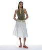 Partimento Woman Tiered Shirred Midi Skirt_Off White
