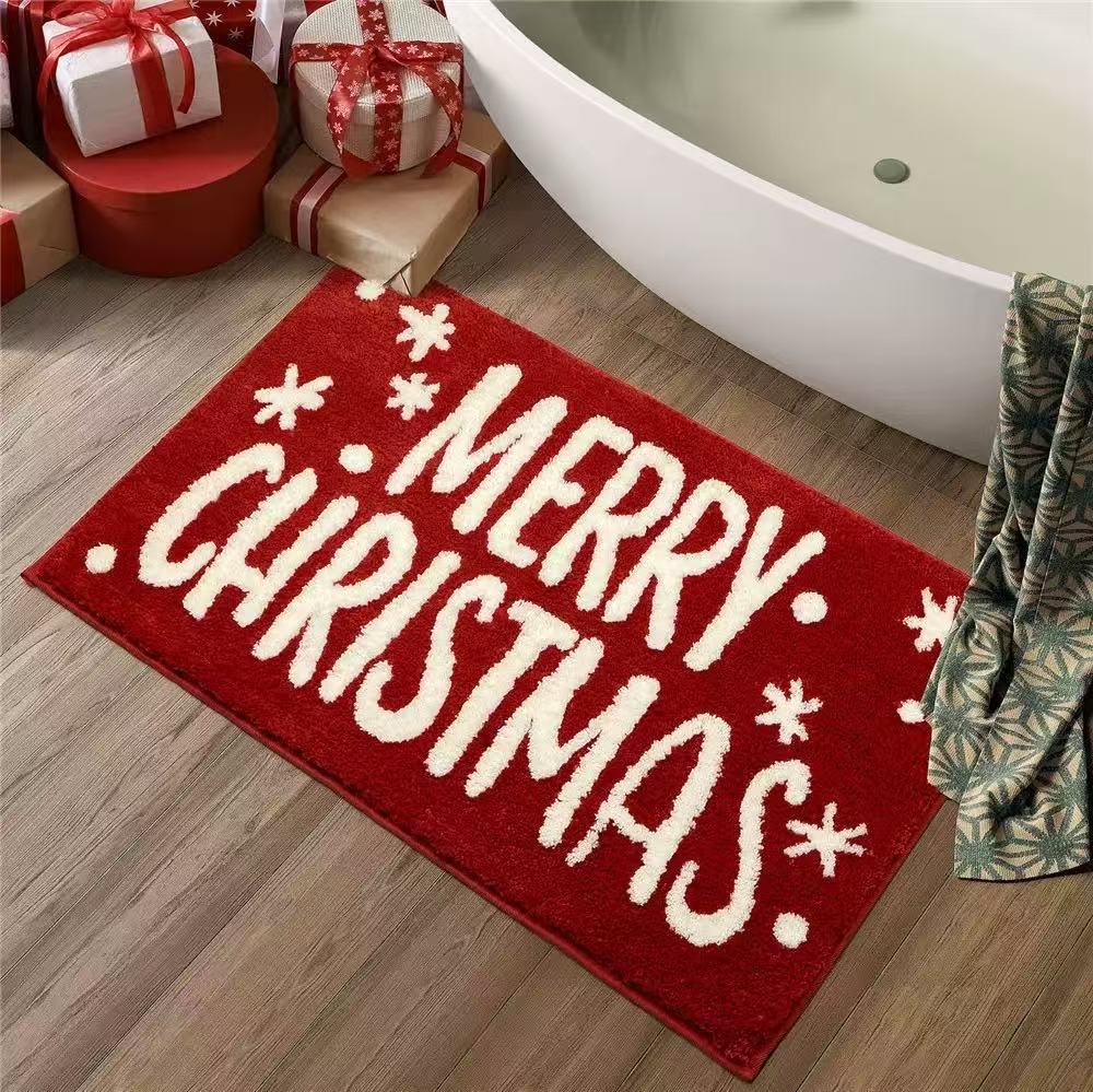 "Creative Imitation Cashmere Absorbent Floor Mats for Bathroom & Entrance - Easy Care"