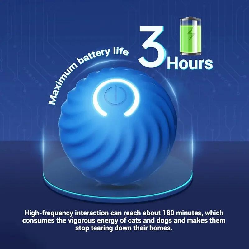 USB Rechargeable Electric Pet Dog Toy Ball, Auto Moving Bouncing Interactive Chew Toy for Puppies Dogs