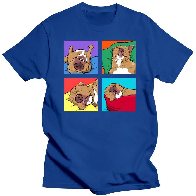 Funny Pitbull Lazy Gift for Dog Love T Shirts Graphic Cotton Streetwear Short Sleeve Birthday Summer Style T-shirt Mens Clothing