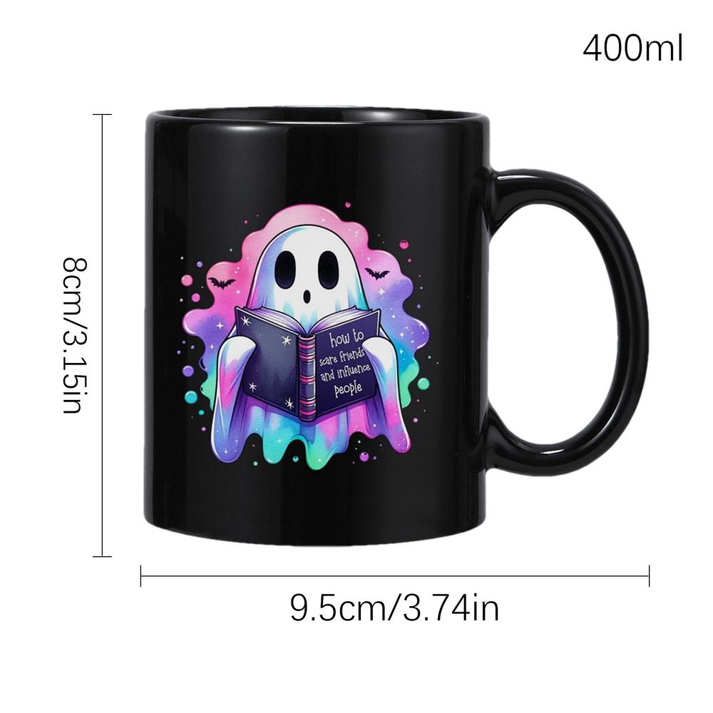 Halloween Ceramic Coffee Cup 400ml Ghost Decoration Cup Medium Capacity Spooky Tea Cup Suitable for Milk Tea and Coffee