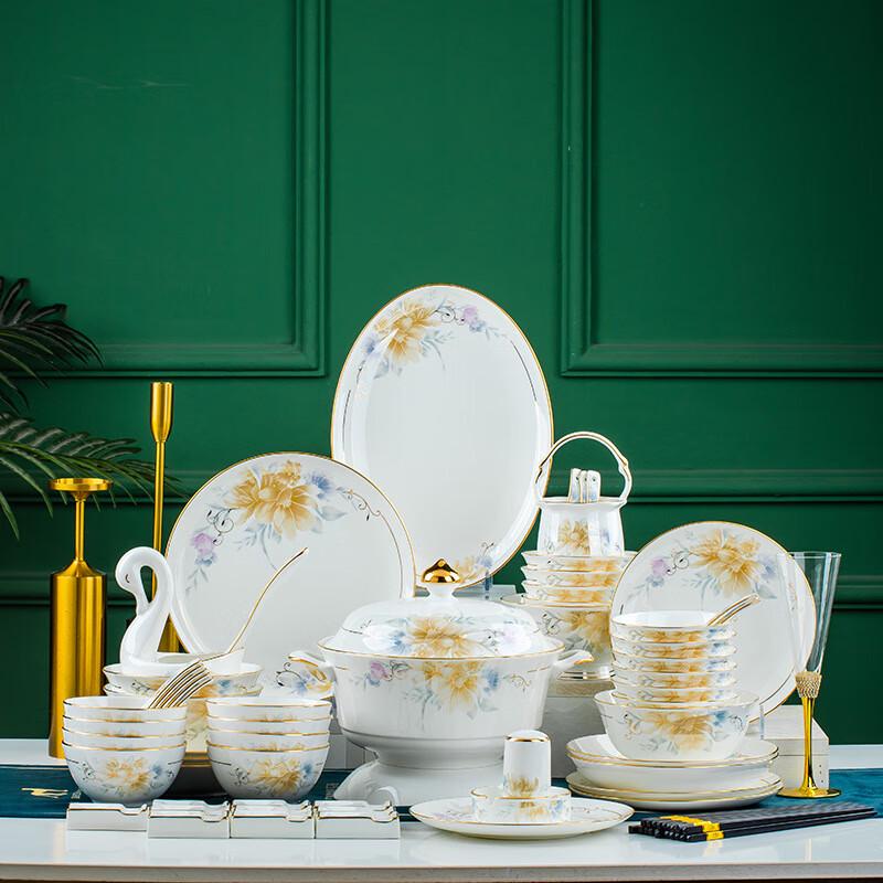 JANLA Luxury European Jingdezhen Ceramic 72-Piece Dinnerware Set