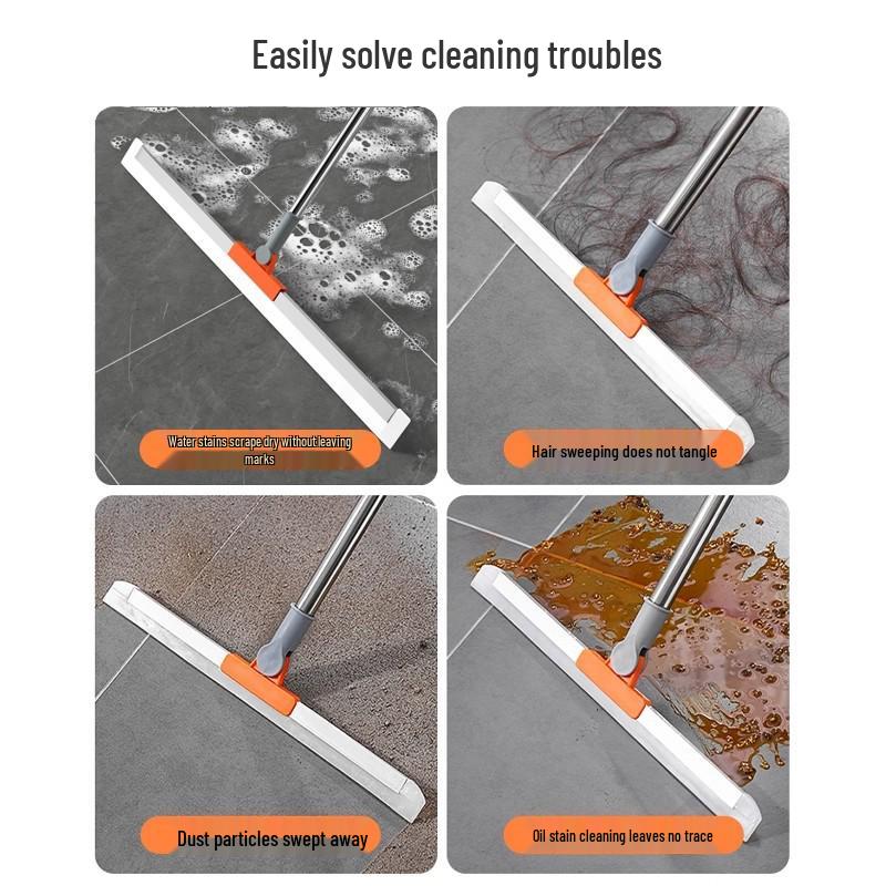 Dual-Use Silicone Broom & Squeegee - Multipurpose Mop and Scraper for Household Cleaning