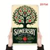 S Vintage Danish Cider Branding Sign  HeavyDuty Iron Metal Poster with Somerset Cider Design Green  Red Retro Colors  for B