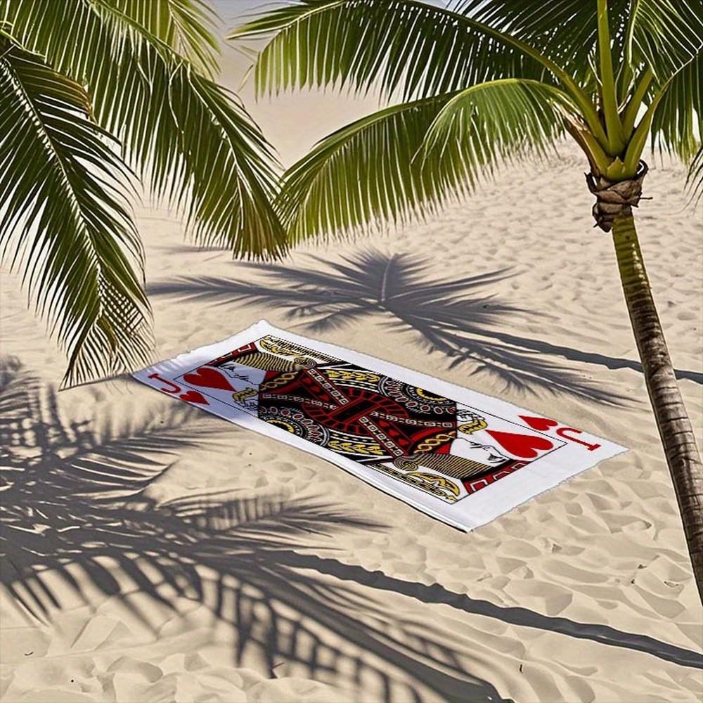 Jack of Hearts Beach Towel Patterned Sunscreen And Windproof Suitable For Swimming Pool Camping Travel Blanket