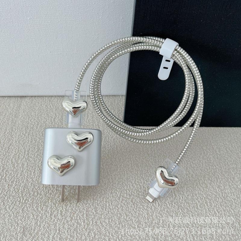 Star Applicable Apple 20W Charger Silver Protective Case & Anti-break Data Cable Cover