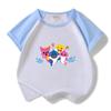 2023 Baby Shark Kids Summer Short Sleeve Cotton T-shirt & Shorts Set