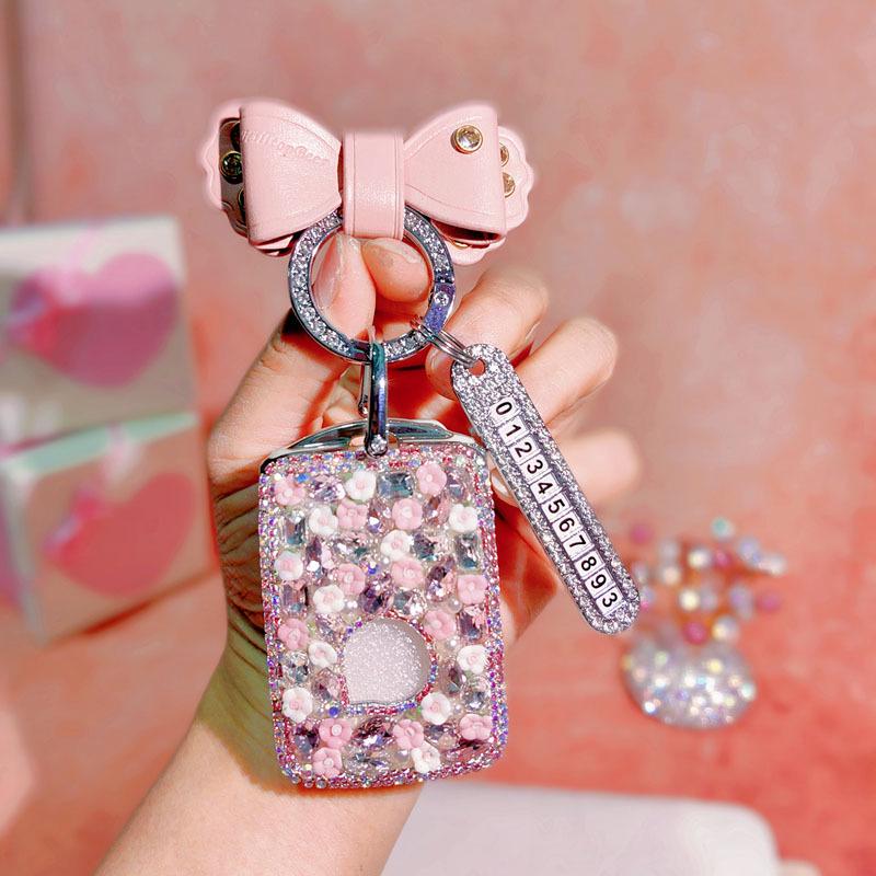 20-21 Mazda 3 Axela & CX30 Key Case with Rhinestone Buckle for Women