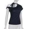 2025 Summer Off-Shoulder Polka Dot Lace-Up T-Shirt - Trendy Girly Style