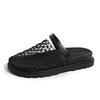 Women's Summer Sandals Slip-On Breathable Mesh & Synthetic Synthetic Leather Comfortable Lightweight Rubber Sole Casual Beach Slippers for Indoor