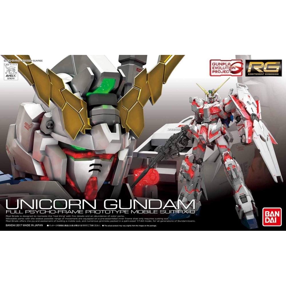 RG Mobile Suit Gundam UC Unicorn Gundam 1144, farbcodiertes Plastikmodell