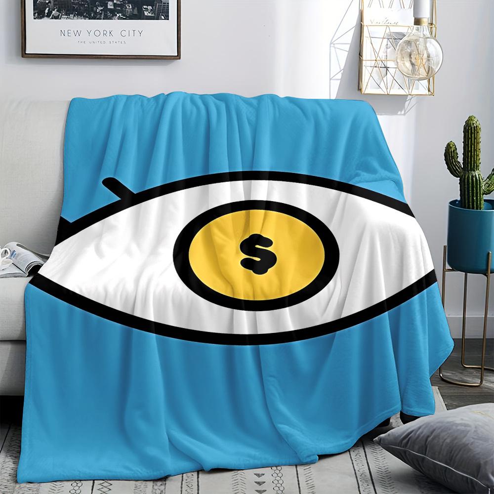 Money Eye Flannel Throw Blanket – Bold Gaming Design, Soft Cozy Fleece for Couch, Bed, Office & Travel