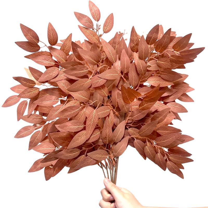 Künstliche Simulationspflanze Herbstfarbene Jujube-Blätter, Einzelne Hochzeits-Home-Blumenarrangement Dekorationsartikel, Shooting-Requisite