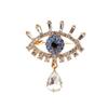 Hollow Out Luxury Badge Pin Crystal Pendant Rhinestone Eye Brooches Mini Banquet Clothes Pin  Gifts