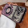 Rhinestone Glitter Magnetic Suction Bracket Is Suitable for iPhone17PROMAX Mobile Phone Case with Lens Film Apple 16 Anti-drop 15.