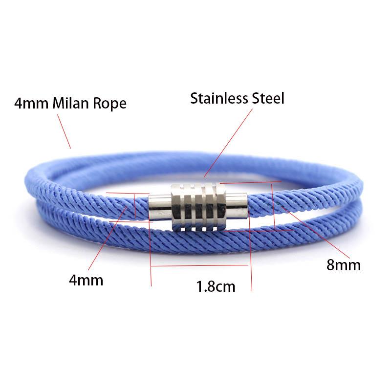 Minimalist 4mm Nylon Rope Bracelet Men Female Attract Magnet Lover Braslet Gift For Couple 100% Stainless Steel Braclet Joias
