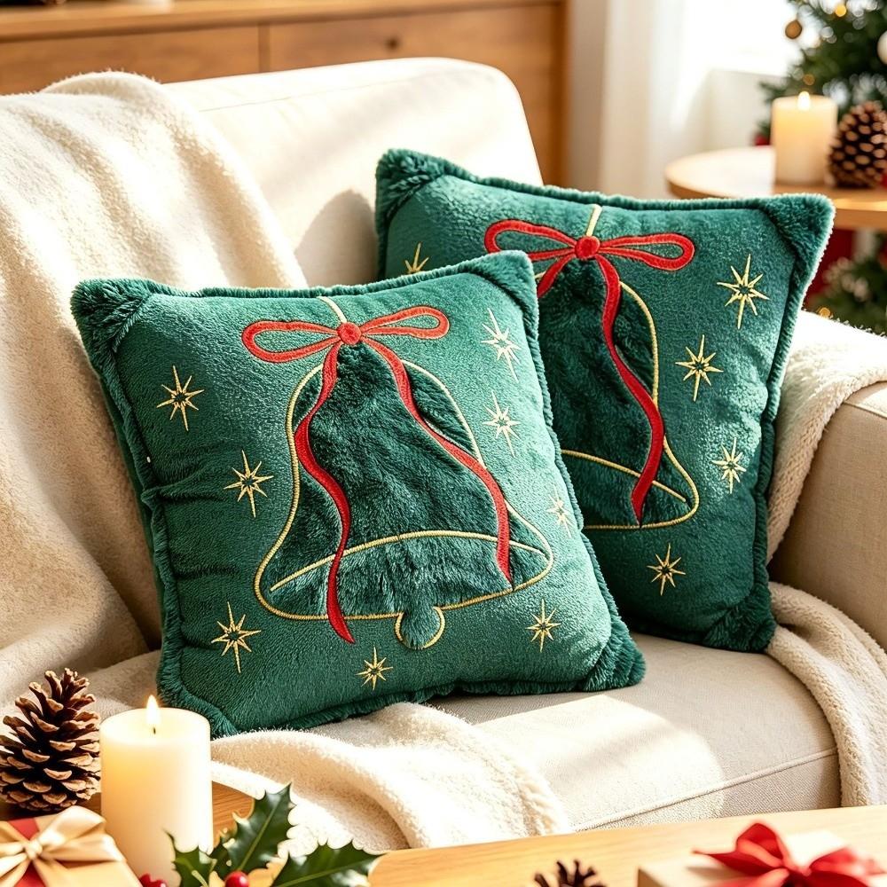 Xmas Tree Embroidered Pillowcase Christmas Tufted Pillow Covers New Cushion Covers  Holiday Party