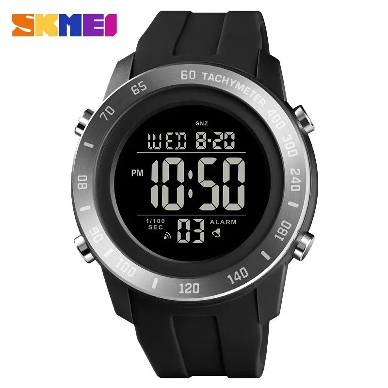 SKMEI 1524 2 Time LED Digital Wristwatches Mens Waterproof Chrono Count Down Male Hour montre homme Big Dial Sport Men Watch