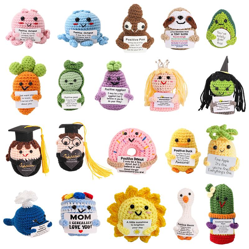 Crochet Positive Energy Doll Pocket Hug Gifts Handmade Knitted Ornament Handmade Doll Valentine's Chrismas Gifts Navidad 2026