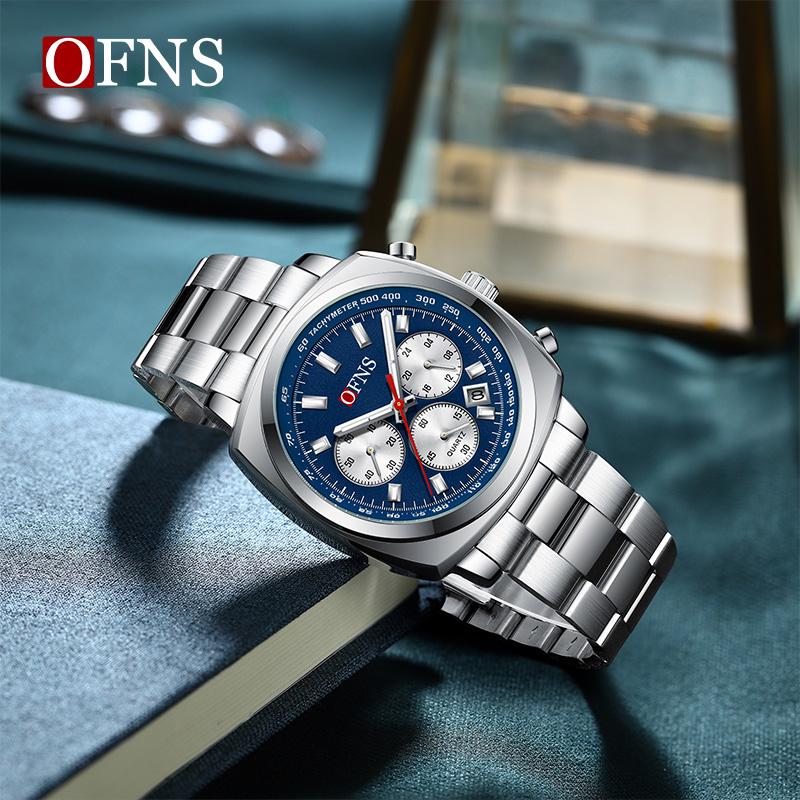 Mens Business Six-pin Quartz Watch Multi-functional Calendar Business Men Luxury Stainless Steel Wrist Watch Chronograph