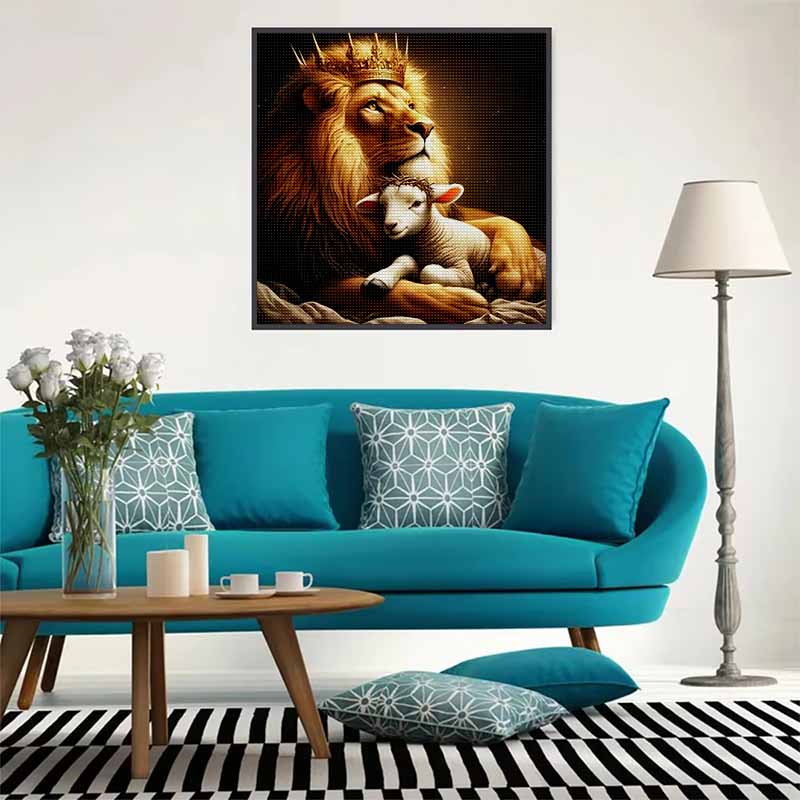 New Arrival 5D DIY Full Circle Diamond Painting "Lion" Embroidery Cross Stitch Home Decor Gift