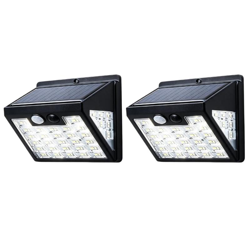 Solar Powered Outdoor Wall Lamp with Motion Activated 3-Side LED Light for Garden Porch and Walkway Areas Use