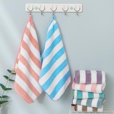 30 * 30cm Korallenfleece Handtuch mit Streifenmuster Saugfähig und Weich Hautfreundlich Kinder Gesichts-Handtuch Ist Nicht Anfällig für Pilling