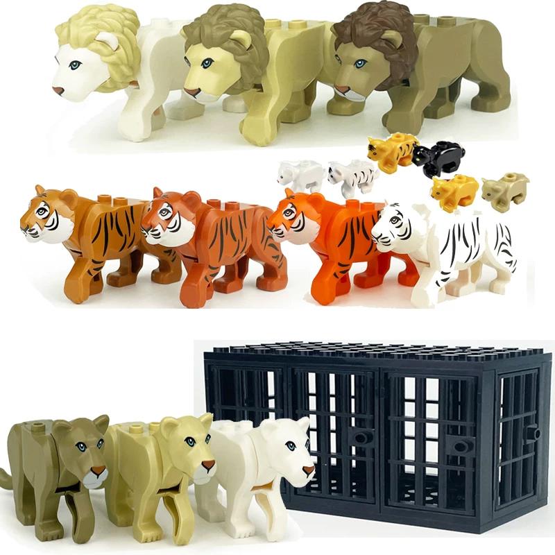 MOC Wild Animals Building Blocks Set Monkey Cow Bear Orangutan Leopard Snake Camel Mini DIY Model Compatible Bricks Kids Toy T19