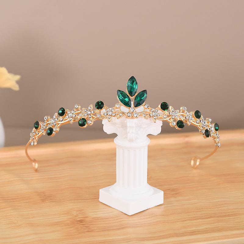 Korean Rhinestone Princess Crown Headband for Girls – Birthday & Performance Headdress