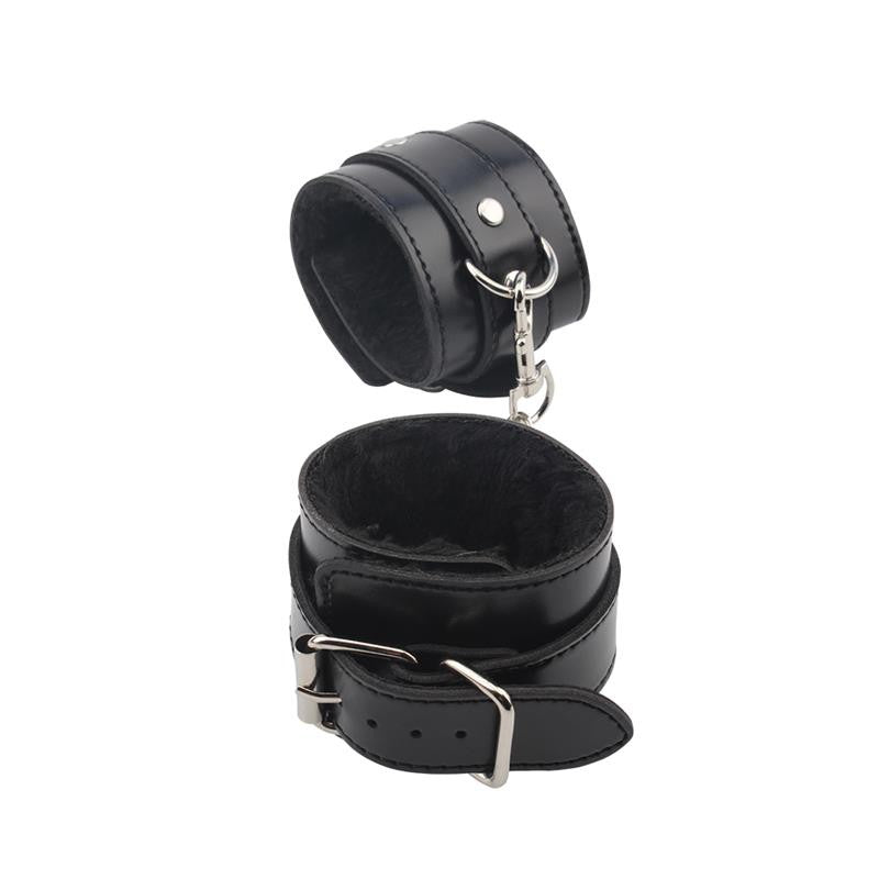 Menottes Noires avec Fourrure - Chisa Novelties - Menottes