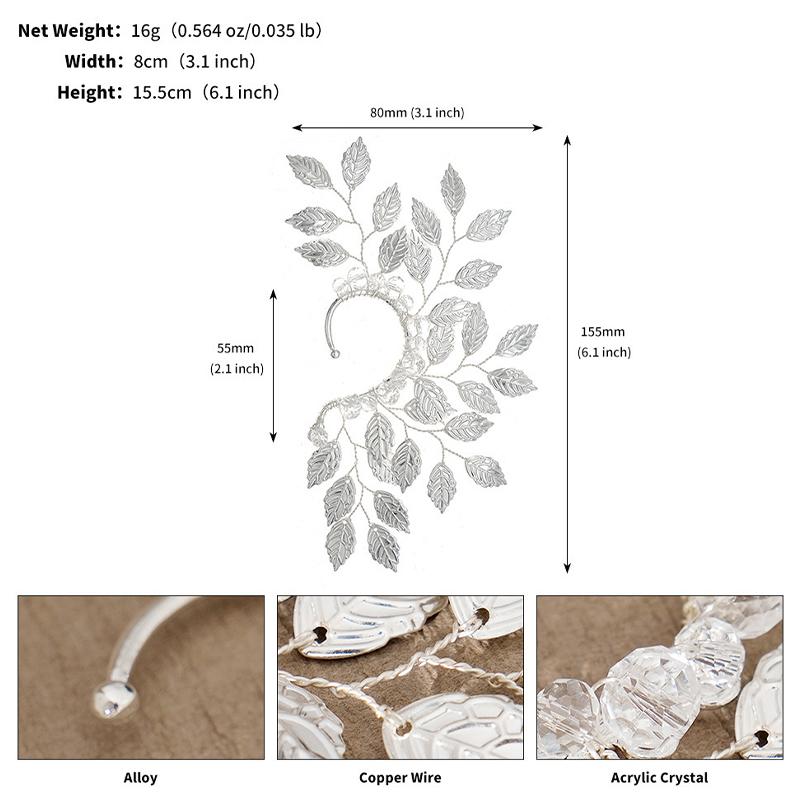 

Retro-Style Ear Cuffs With Leaves, Able Po Shoot Earrings For Women