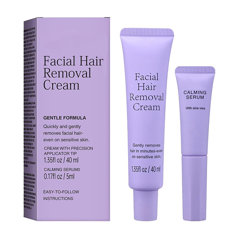 Luuma Facial Hair Removal Cream, Gentle Hairs Removers with Serum for Women, Long-Lasting Depilatory Cream for All Skin Types (1)