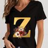 Vintage Flower Alphabet Graphic T Shirts Women Alphabet Rose Gold Essential Women Clothing Gift for Alphabet Floral Lover Tshirt