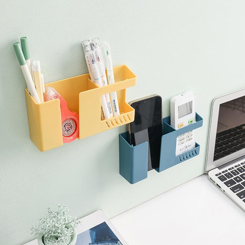 Wall-Mounted Mobile Phone Remote Control Storage Box Multifunctional Punch-Free Storage Rack Wall Hanging Storage Holder