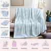 Baby Blue Bow Bloom Flannel Blanket Warm Soft Halloween Christmas Couch Warm Cozy Decorative Decor Gift for All Season