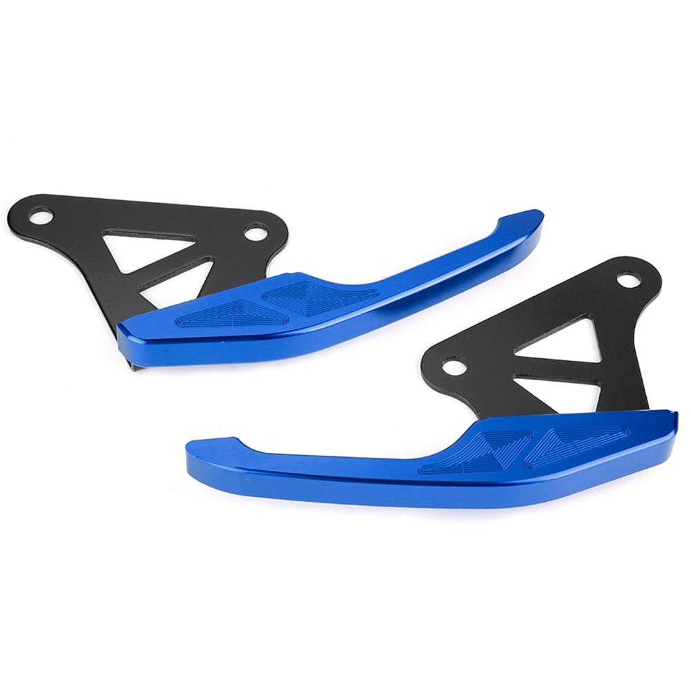 Universal Aluminum Motorcycle Pillion Passenger Grab Bar Rear Seat Rail Handle Kit Blue