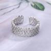 New Fashion Woven Lace 925 Sterling Silver Hollow Personality Light Luxury Opening Rings TYB586