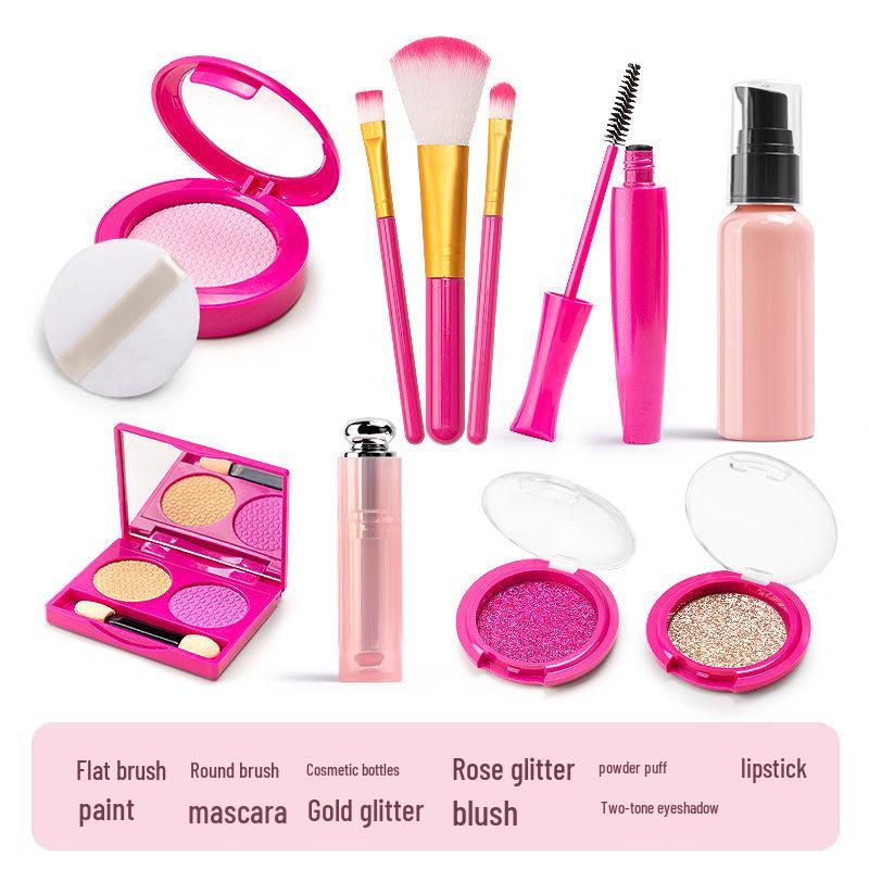 Pigmentfreies Kinderschminkset: Lippenstift, Puder, Lidschatten, Accessoires