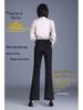 2026 Spring Women’s High Waist Slimming Black Flare Pants - Stylish, Versatile, Elastic Waist, Casual Drape