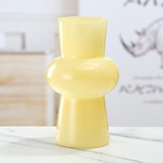 Váza v čínském stylu skleněná dekorativní váza hladký povrch ručně vyráběná váza aranžování květin stolní dekorace