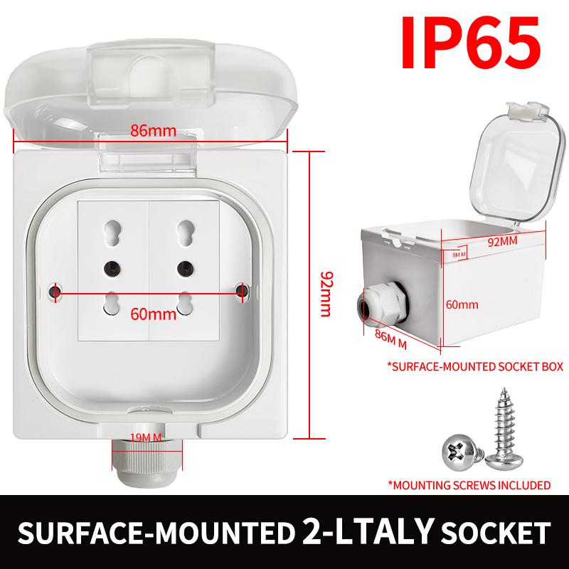 IP65 Waterproof Outdoor Electrical Box- Universal Mounting (Surface/Flush) Junction Box for Bathroom, Kitchen, Weatherproof DIY