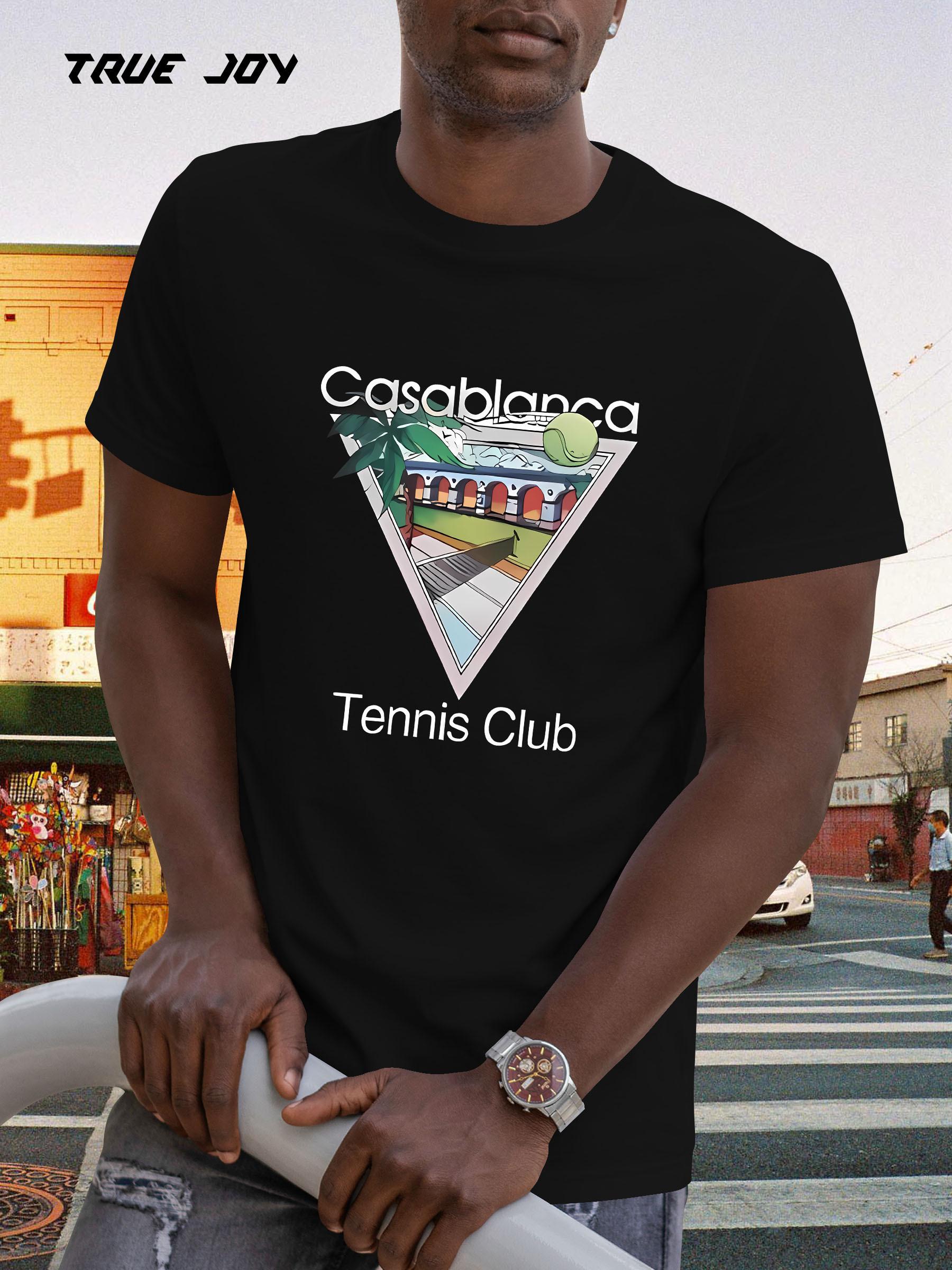 Short Sleeve T-shirt - True Joy & Casablanca Tennis Club Graphic Print XXXXL