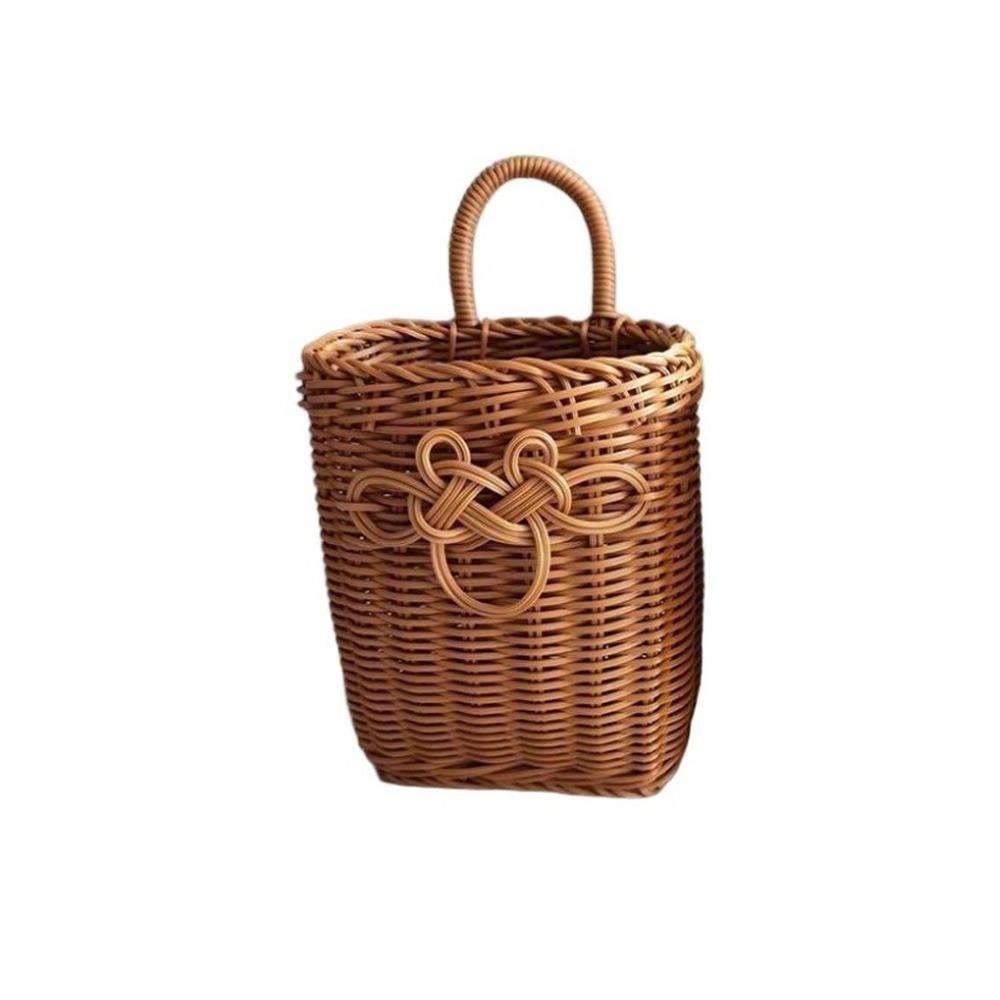 Space Saving Handwoven Storage Basket Decorative Wall Hanging Basket Living Room S коричневый