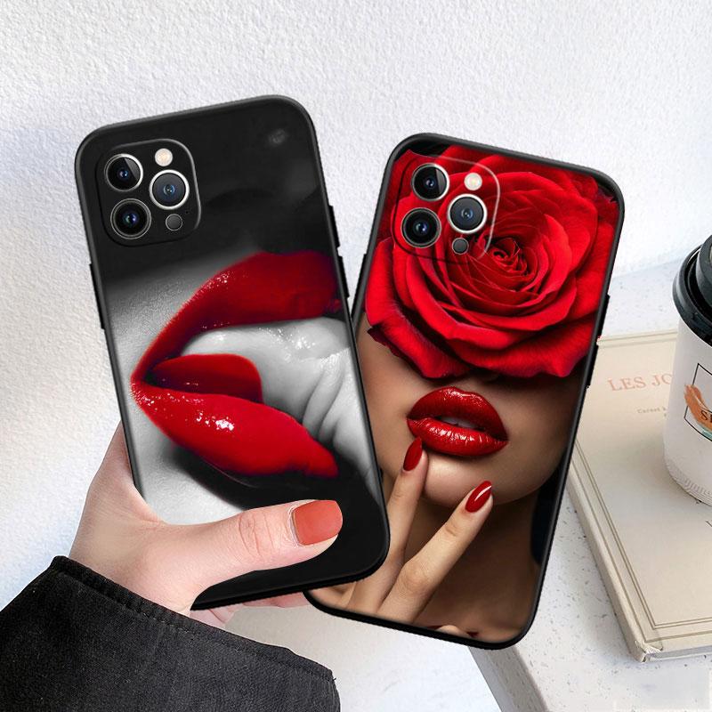 Sexy red lips New High-End Shell Phone Case for iPhone SE X XS XR 16E 11 17 Pro Max 8 7 6 6s Plus