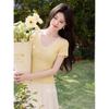 Lu Xiangnan Gentle Whisper V-neck Lace Bow T-Shirt