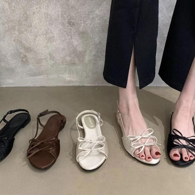 Fashion Flats Women Sandals Summer Fashion Shoes Dress Cozy Casual Slippers Walking Woman Shoes 2025 New Designer Beach Chaussures Femme