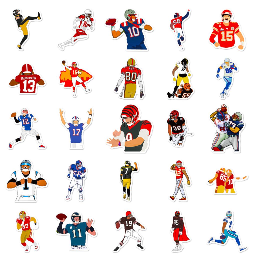 50 Rugby Classic Action Stickers Graffiti Personality Sports Diy Luggage Mobile Phone