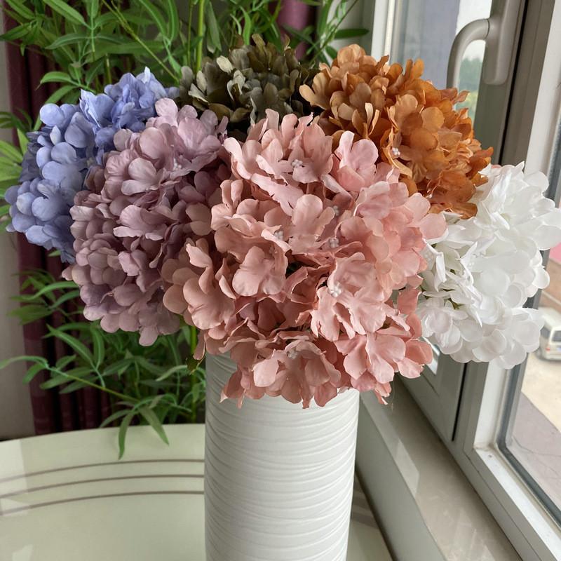 Artificial Silk Hydrangea Flower Lifelike Single Stem For Wedding Home Decor